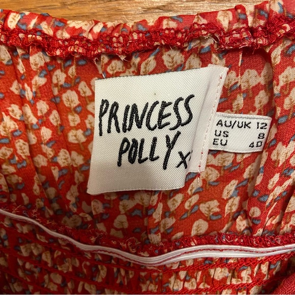 Princess Polly red floral tie strap Bonnie dress - Picture 8 of 9